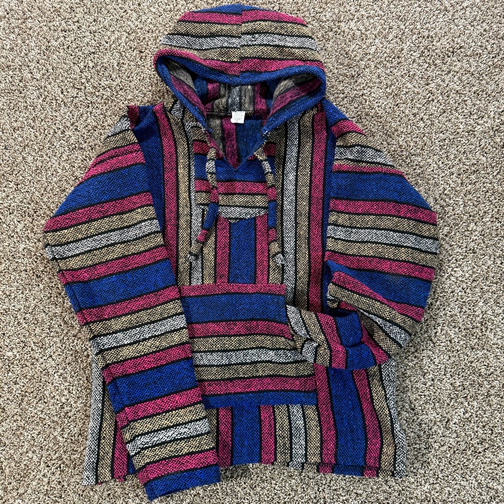 El Paso Saddle Blanket Co Baja Hoodie Size XL Mexican Pullover Southwest Western